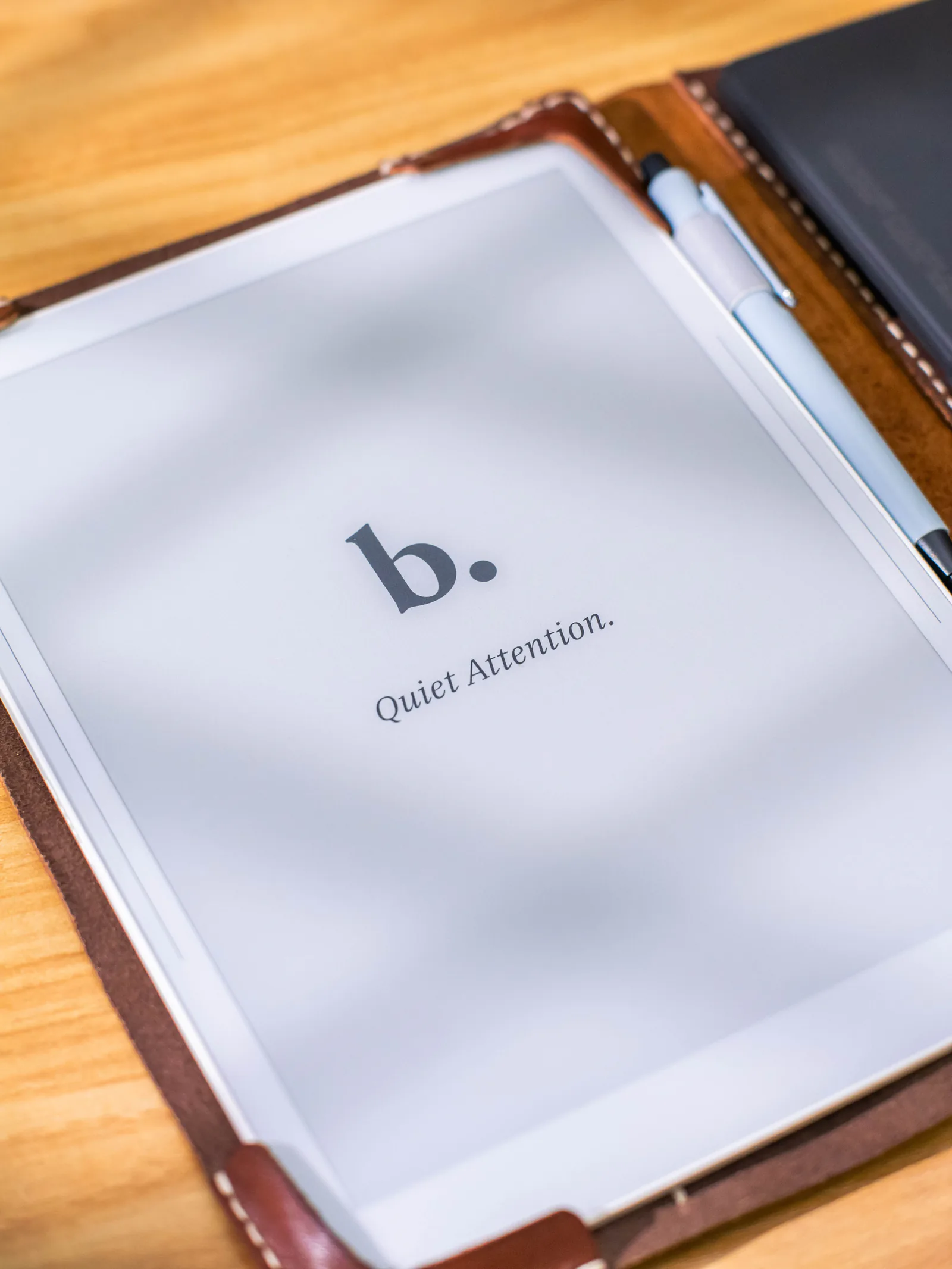 Bookish displaying the b. monogram and Quiet Attention